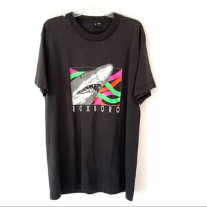 Best Vintage Roxboro NC Single Stitch Stitch Black Neon T-shirt XL